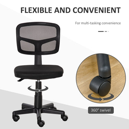 Ergonomic office chair on the net without armrests and height, black - Borgè