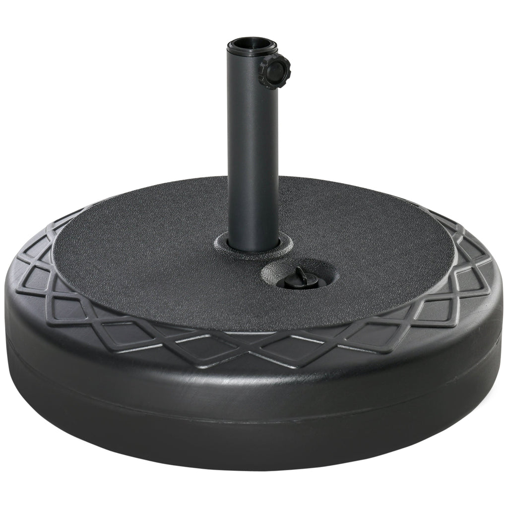 Round Umbrella Base Ø55cm Plastic 30kg for Ø38-48mm Poles, Black - Borge' Group Limited
