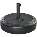 Round Umbrella Base Ø55cm Plastic 30kg for Ø38-48mm Poles, Black - Borge' Group Limited