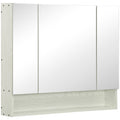 kleankin mirror cabinet for bathroom with adjustable shelves, 3 doors and beliefs, 90x15x75cm - Borgè