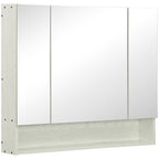 kleankin mirror cabinet for bathroom with adjustable shelves, 3 doors and beliefs, 90x15x75cm - Borgè