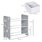 Zonekiz Portagochi cabinet with 9 basketable baskets in MDF and fabric, 63x30x60cm, Grey and white - Borgè