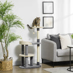 3-Tier Cat Tree with Sisal Posts and Height 105cm, Grey - Borge' Group Limited