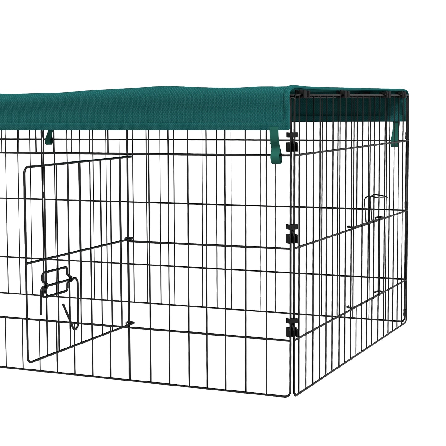 Pawhut for outdoor and interior rabbits with steel roof, 185x75x50cm, green - Borgè