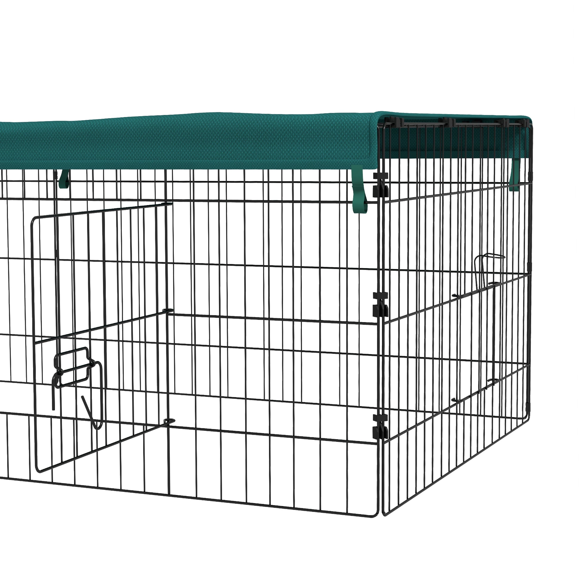 Pawhut for outdoor and interior rabbits with steel roof, 185x75x50cm, green - Borgè