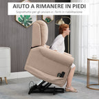 Reclinable Armchair with Lift Assist up to 135 ° with remote control and footrest| 88x92x106 cm - Borgè