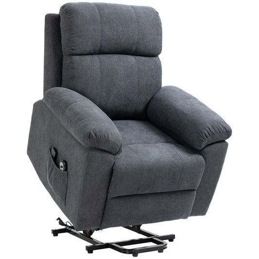 Reclinable Grey Armchair with Lift Assist up to 135 ° and 8 massage points | Remote Control and footrest 85x94.5x103 cm