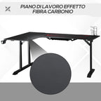 Corner Desk in Black for Gaming and Office with gamepad support and mat - Borgè