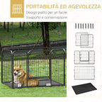 Metal Dog Kennel with Door and Bottom Tray, 109x74x71cm, Grey - Borge' Group Limited