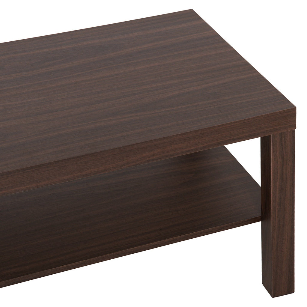 Homcom classic rectangular lounge table with wooden storage shelf 90 Ã— 45 Ã— 44.5cm - Borgè