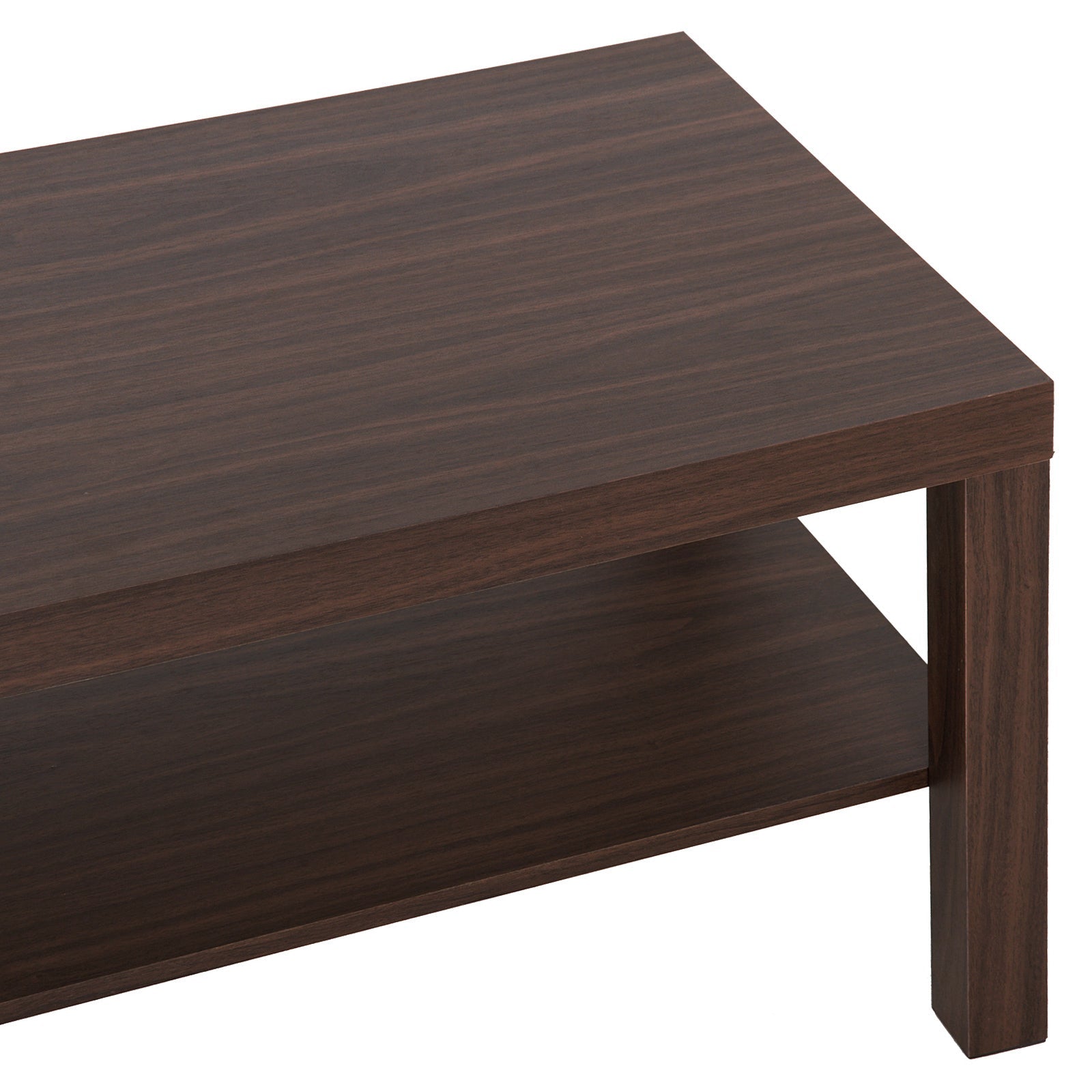 Homcom classic rectangular lounge table with wooden storage shelf 90 Ã— 45 Ã— 44.5cm - Borgè