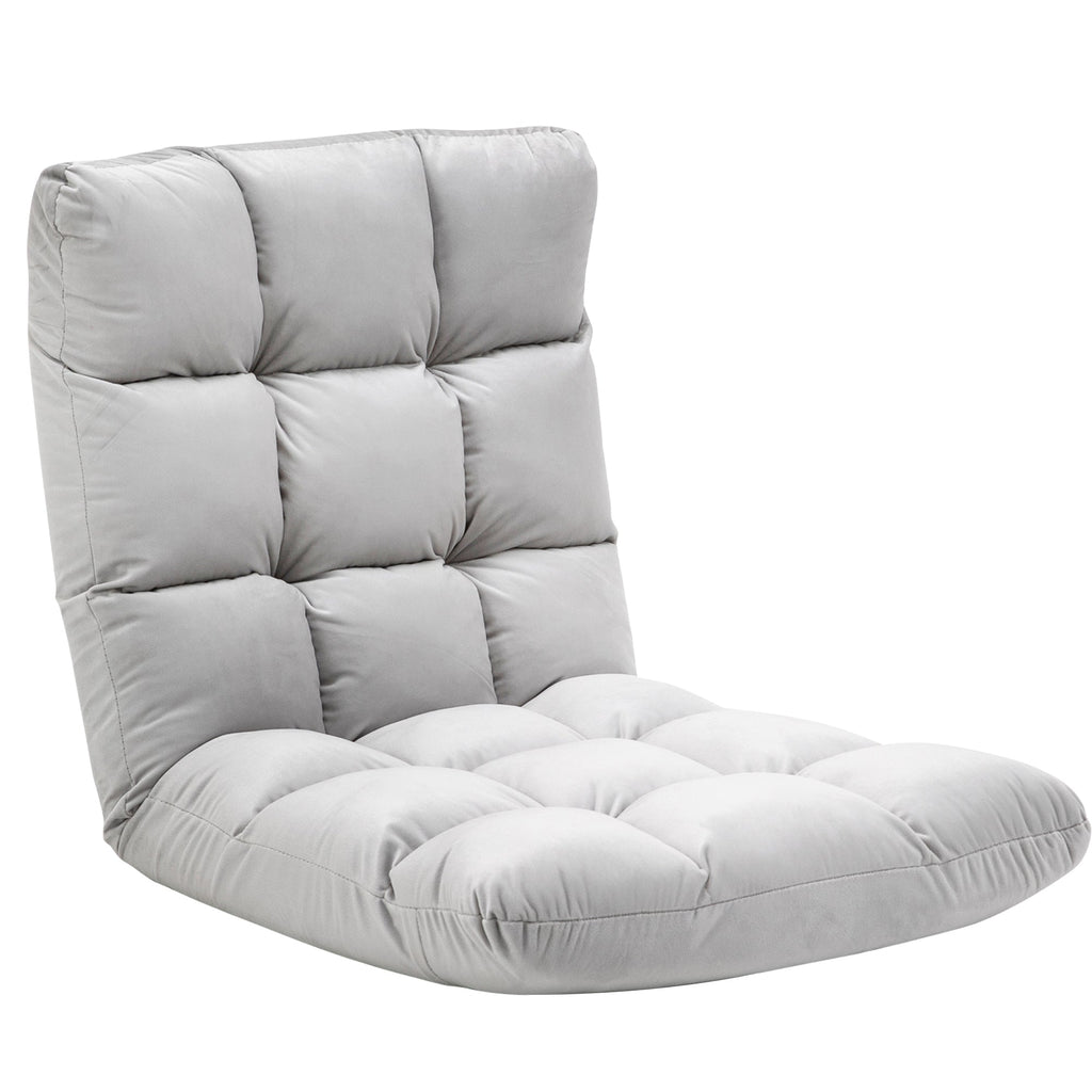 Relax armchair from the ground with reclining backrest up to 180 °, 71x55x53.5cm, clear Grey - Borgè