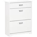 Modern Wooden Shoe, 2 drawers can contain 16 pairs of shoes 70x29x92cm, white - Borgè