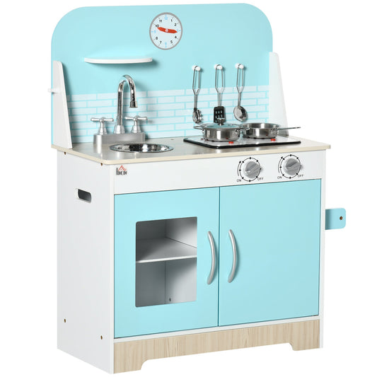 Kitchen for children 3-6 years with lights and kitchen utensils, in MDF and PP, 65x29x81 cm