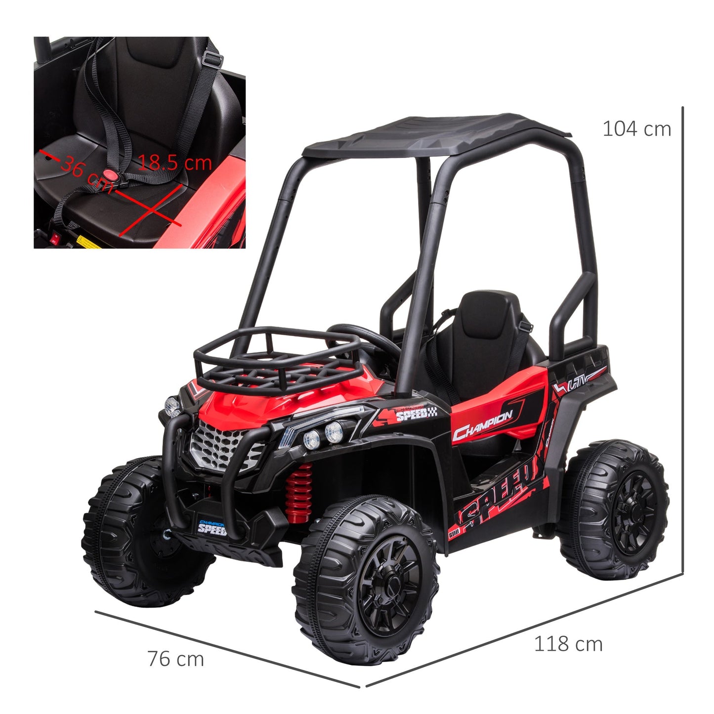 RED QUAD BIKE | 12V Car for children 3-8 Yrs - Borgè