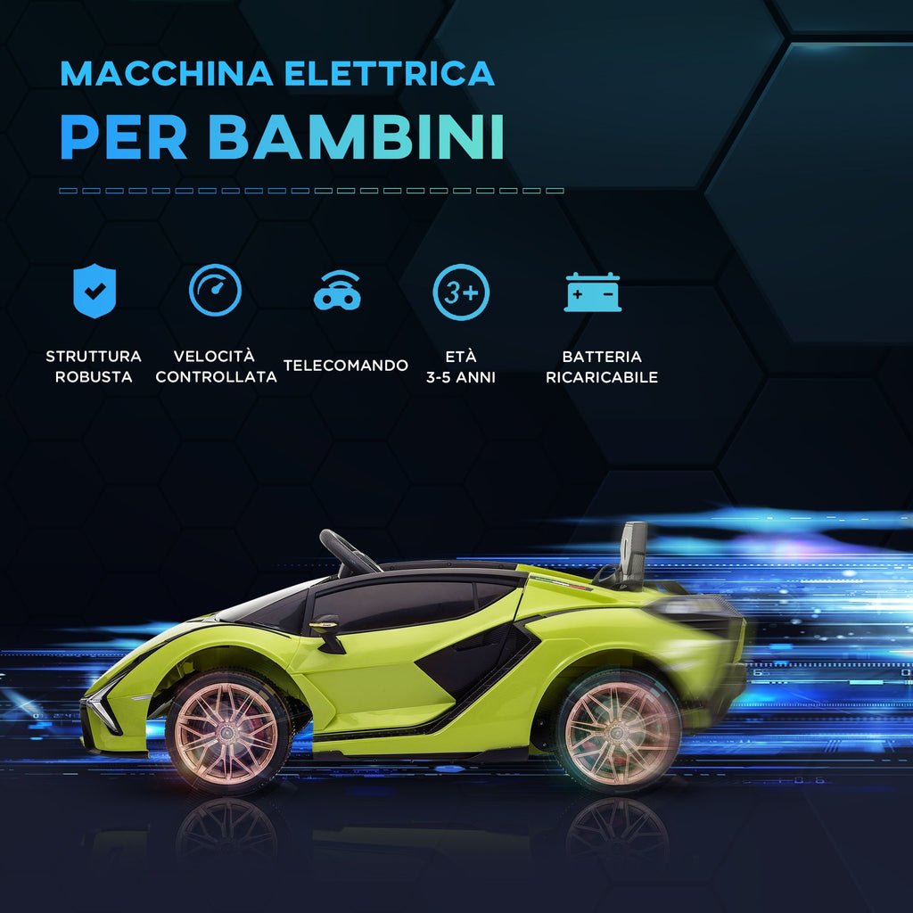 Homcom Electric Machine for Children Lamborghini age 3-5 years - Green - Borgè