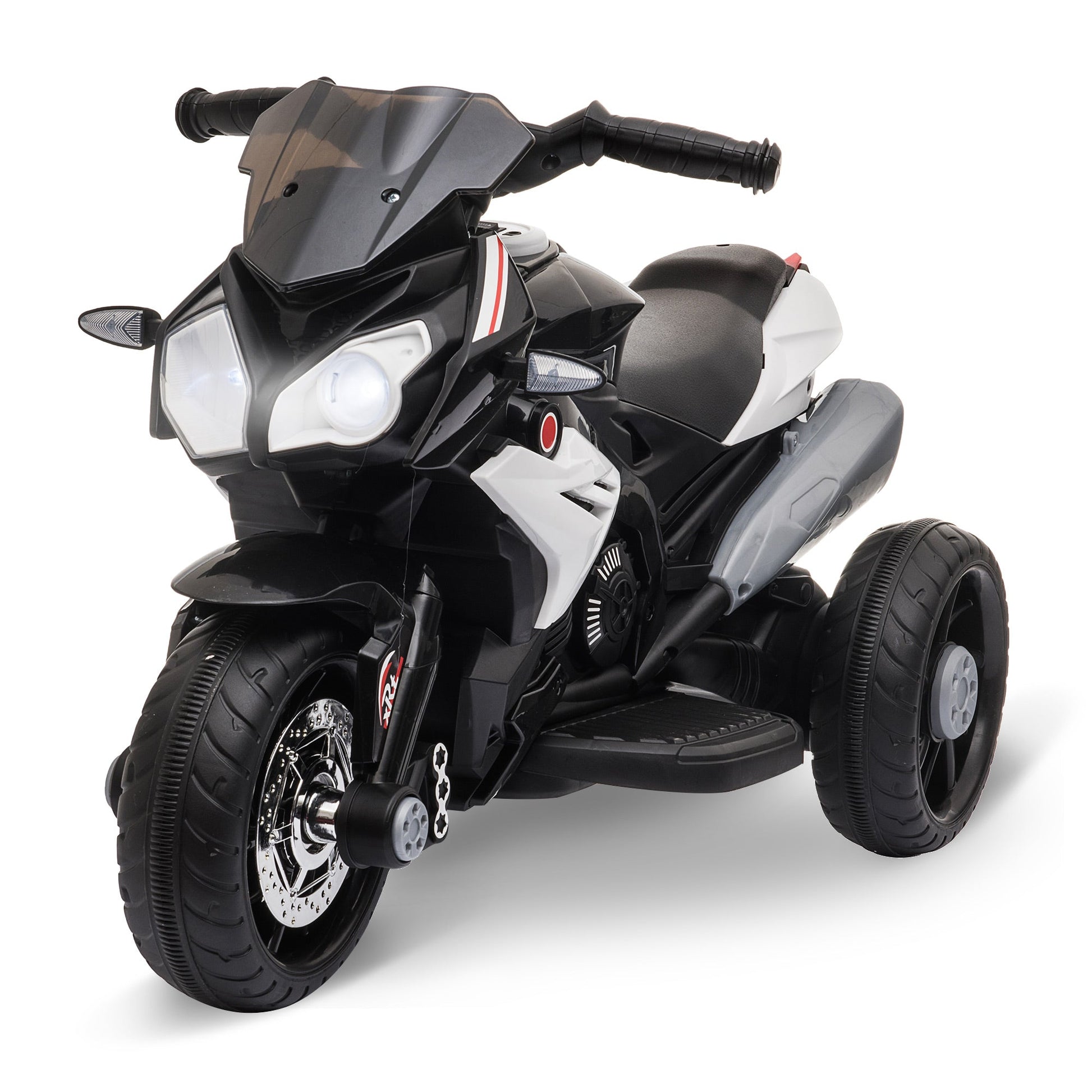 electric motorcycle for children 3-5 years max. 25kg with lights, music, 6V battery and 3km/h speed, 86cmx42cmx52cm black - Borgè