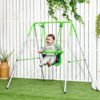 Outsunny swing for children 6-36 months from garden and steel lounge and PE, 122x146x122 cm, green - Borgè