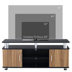 Homcom Mobile TV holder up to 50 "with cabinets and wooden shelves and aluminum, 120x40x52.2cm - Borgè