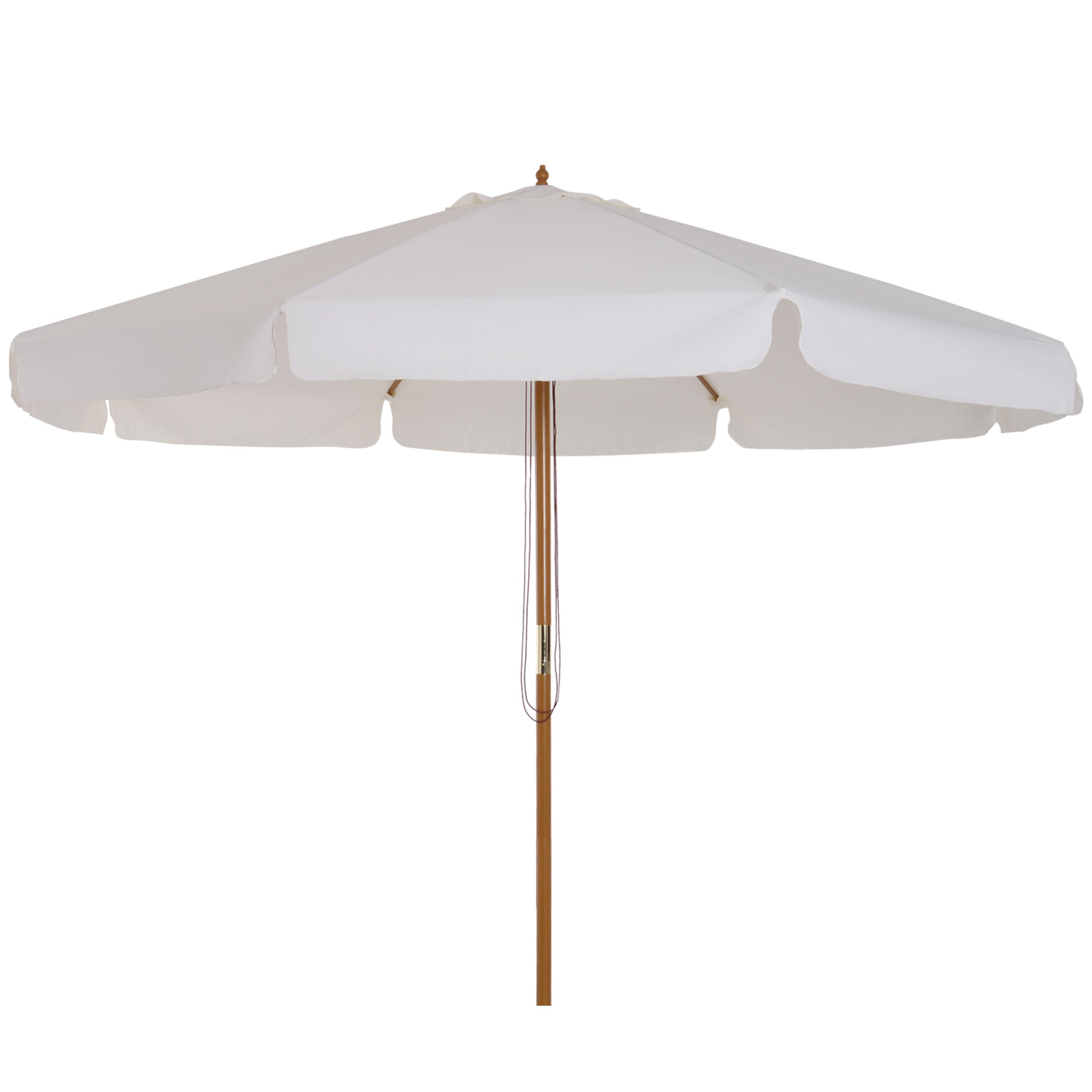 Outsunny garden umbrella with double roof, in bamboo wood and polyester, Ã˜325x250 cm, cream - Borgè