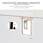 Mobile Belief for Kitchen With Cabinets, Shelves and drawer, in wood 90x40x120cm White - Borgè