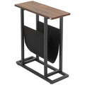 Living room table in chipboard and steel with oxford -fabric bearet bag, 49x19x55 cm, brown and black - Borgè