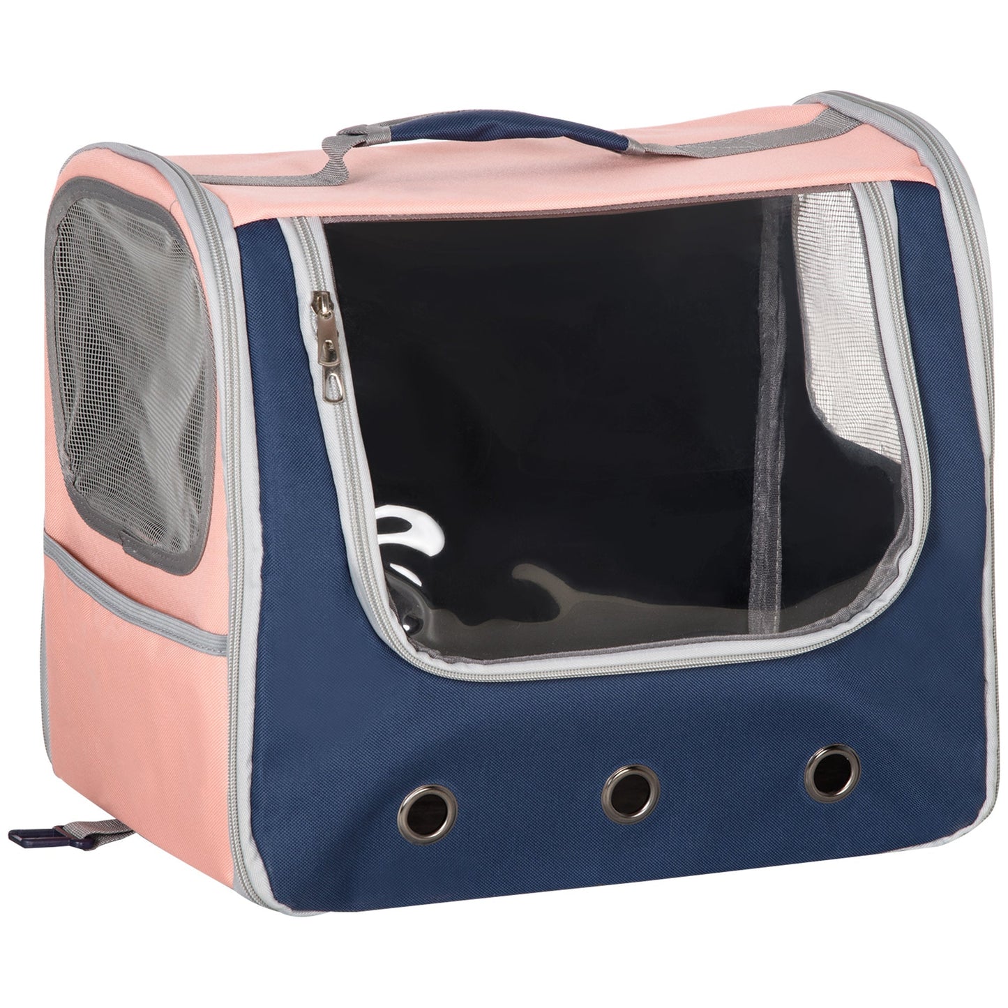 PAWHUT carrier for dogs size XS, dog backpack with 3 -revenue design and network windows, 42x30x36 cm