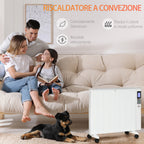 White Electric Heater | 1000/2000W | 75x31x66.5 cm - Borgè