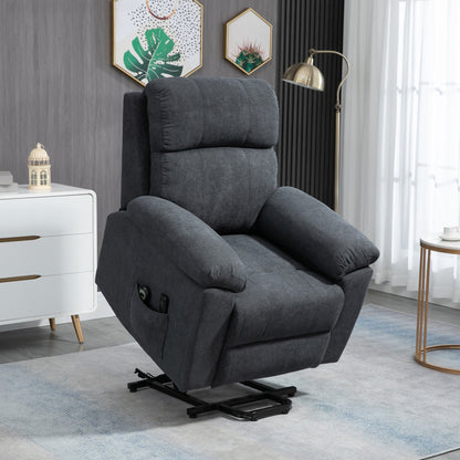 Reclinable Grey Armchair with Lift Assist up to 135 ° and 8 massage points | Remote Control and footrest 85x94.5x103 cm - Borgè