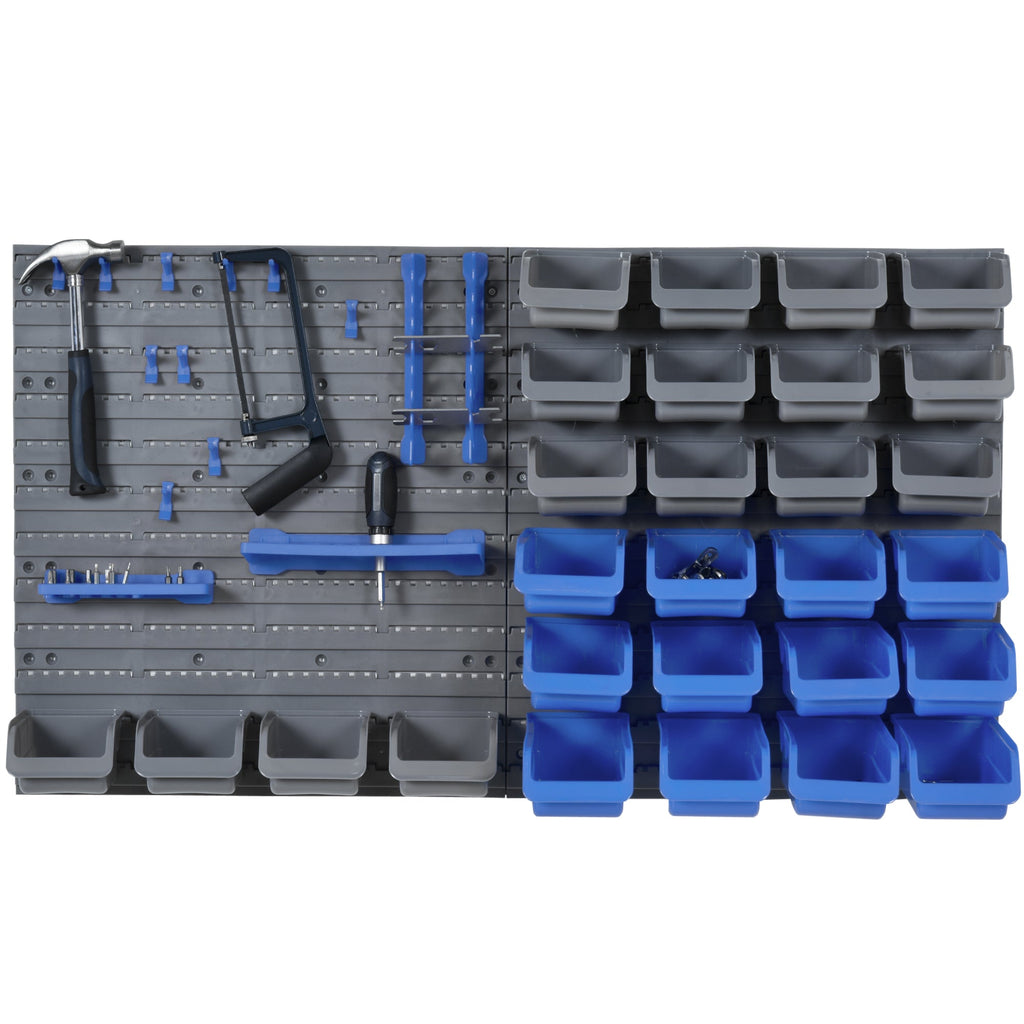 Durhand 44pz holder box with adjustable and removable boxes in blue and Grey pp, 54x22x95 cm - Borgè