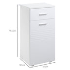 Kleankin Wooden Bathroom Cabinet with drawer and locker 1 door with shelves, 35x30x77.5cm - Borgè
