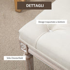 Bed Bed with Ottoman Wooden Legs For Bedroom And Entrance - Beige - Borgè