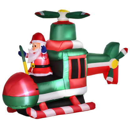 Inflatable Santa Claus on Helicopter with 4 LED lights - Borgè