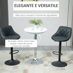 Round bar table with swivel floor, adjustable height with gas leverage and base - white - Borgè
