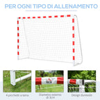 Football and soccer door in PE plastic for adults and children, 302x83x201Cm white - Borgè