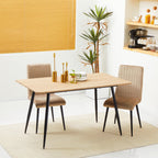 Kitchen table for 4 people in mdf and steel, 140x80x76cm, wood and black color - Borgè