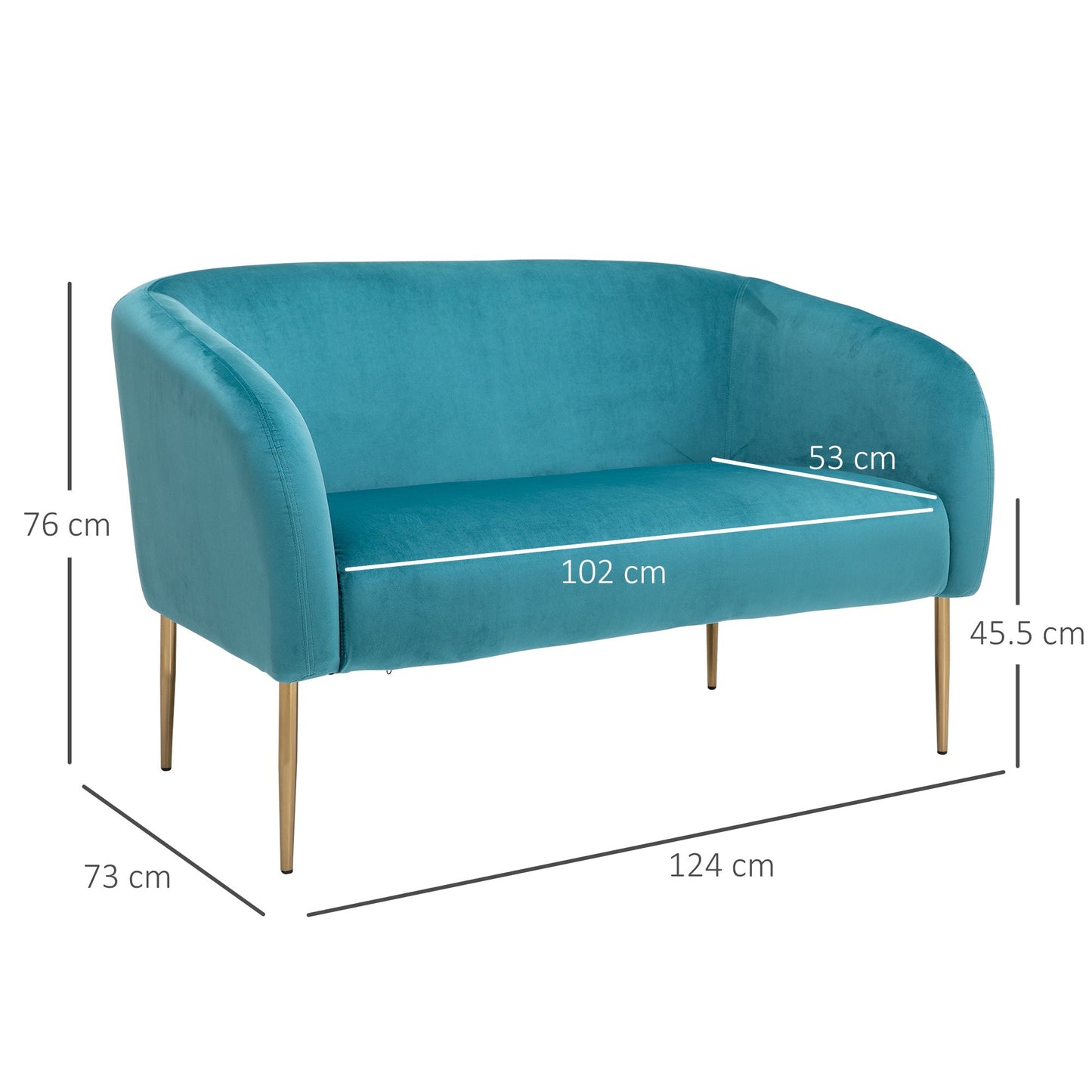 Green 2 Seater Sofa - Borgè