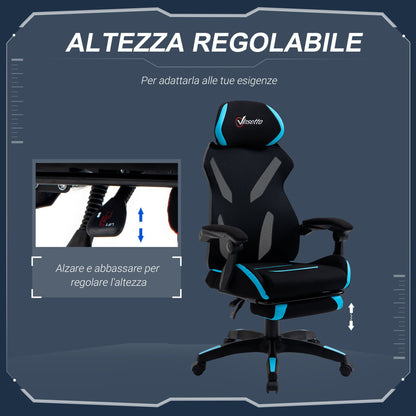 Gaming chair winner with lumbar support and adjustable height in fabric - black - Borgè