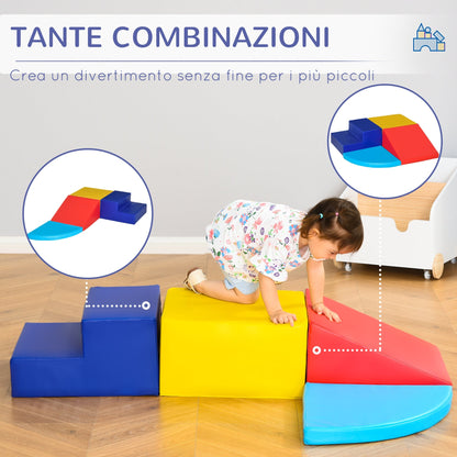 Set Soft Construction of 4 Pieces Educational Game for Children Age 1-3 years for home and school - Multicolor - Borgè