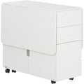 Homcom Ribal kitchen table with 2 drawers and cabinet with ante, in chipboard, 120x80x75 cm, white - Borgè