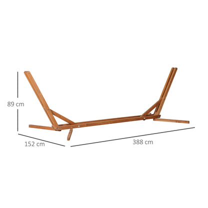 Outsunny support for suspended amaca adjustable on 3 levels, folding and portable, in wood, 388x120x89 cm - Borgè