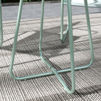 Outsunny garden set with round table and 2 steel chairs and breathable mesh fabric, green - Borgè
