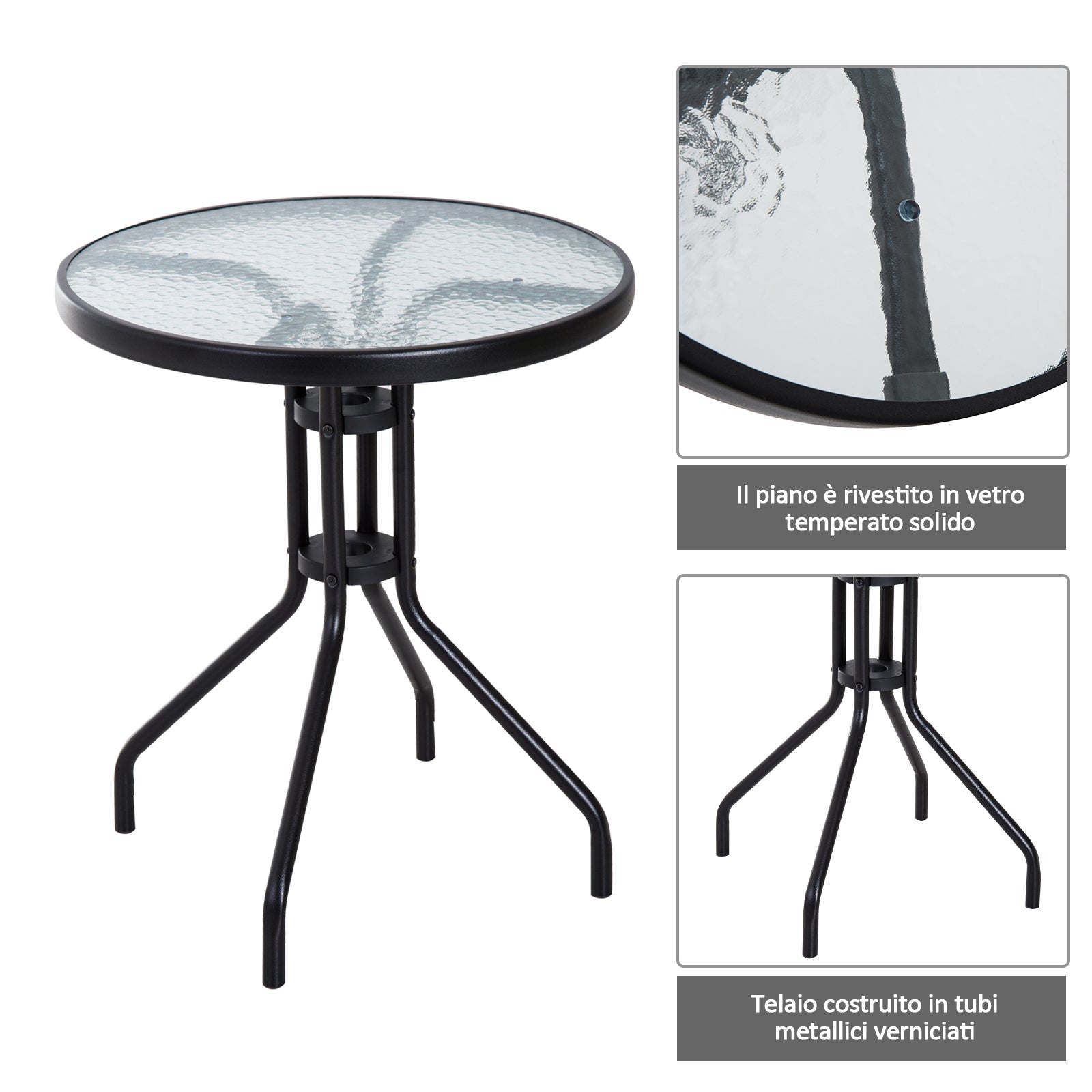 Coffee Table with 2 Chairs Furniture Set 3pcs Folding Adjustable Outdoor Textilene Brown - Borge' Group Limited