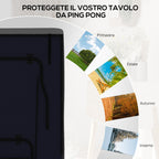 SPORTNOW Cover Ping Pong 257x153x5 cm in black polyethylene with buckles and hinges included - Borgè