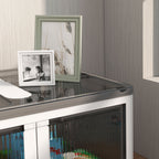 Homcom plastic container with stackable and folding lid from 69l, 5 openings and wheels, white - Borgè