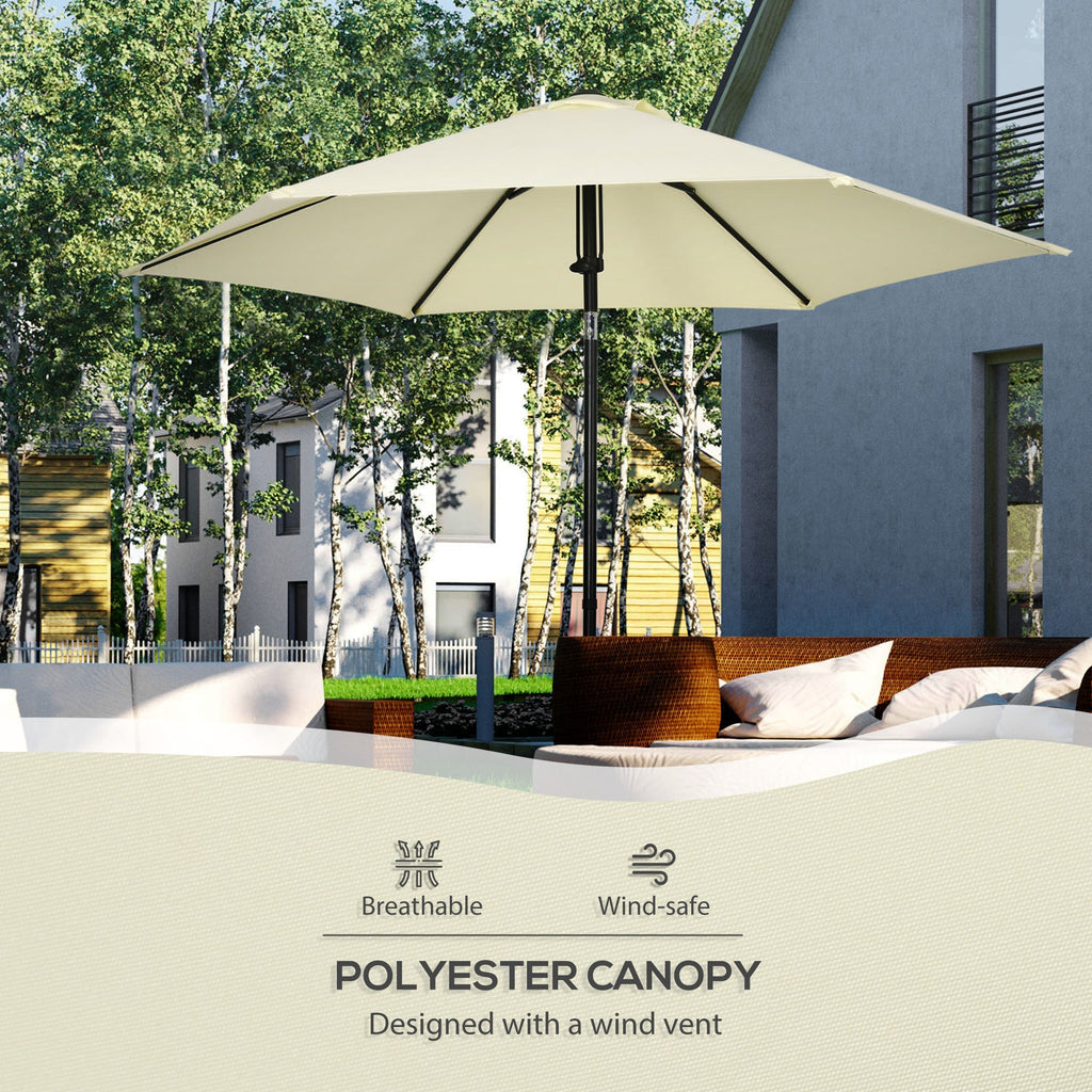 2.7x2.5m Polyester and Metal Garden Umbrella with Tilting Canopy Beige Black - Borge' Group Limited