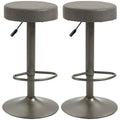 Set 2 swivel bar stools with residential footrests and height, 35x36x64-85cm, Grey - Borgè