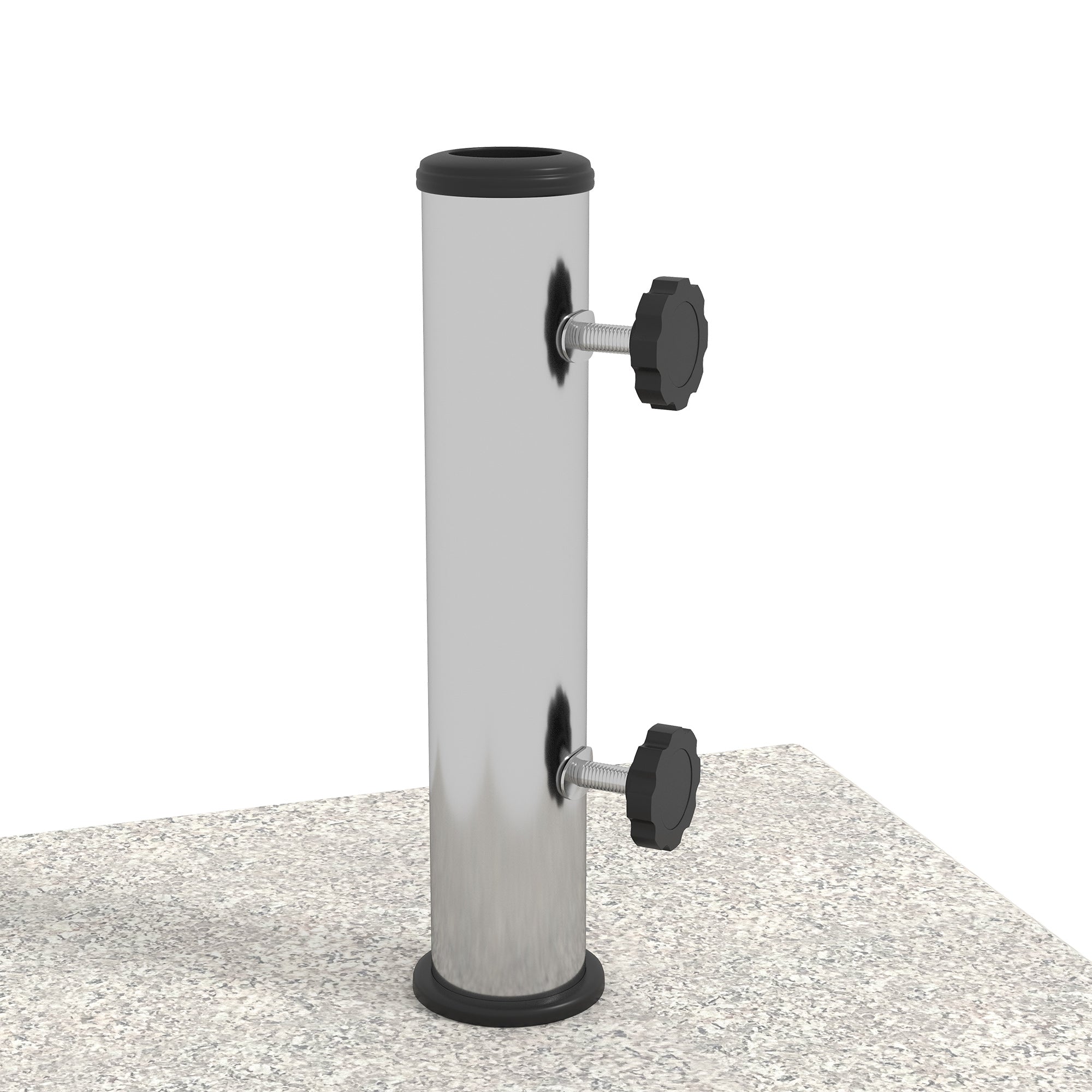 Base Outsunny for garden umbrella 25kg for Ã˜32mm poles, Ã˜38mm and Ã˜48mm, in granite and stainless steel, 38x38x38 cm, gray - Borgè