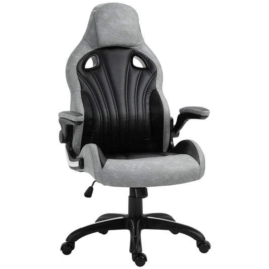 Vadgetto office chair Gaming armchair, ergonomic with high backrest, swivel and adjustable height, black and Grey