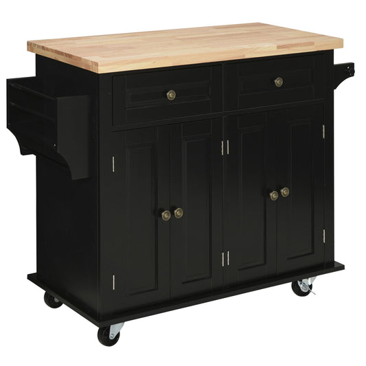 Black Kitchen Trolley with drawers 111x44.5x82.5 cm